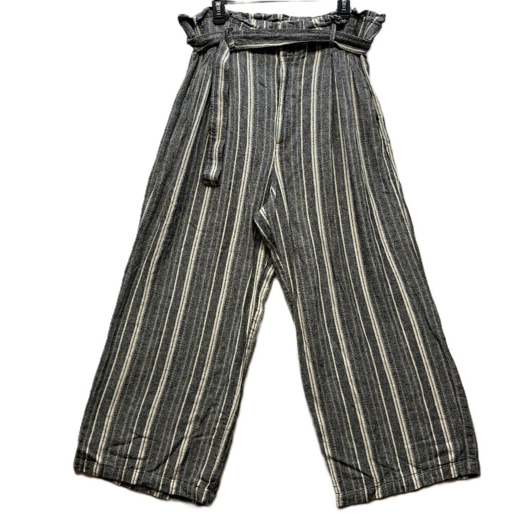 Banana Republic Linen Blend Striped Wide‑Leg Pants  Women’s Plus Size 16